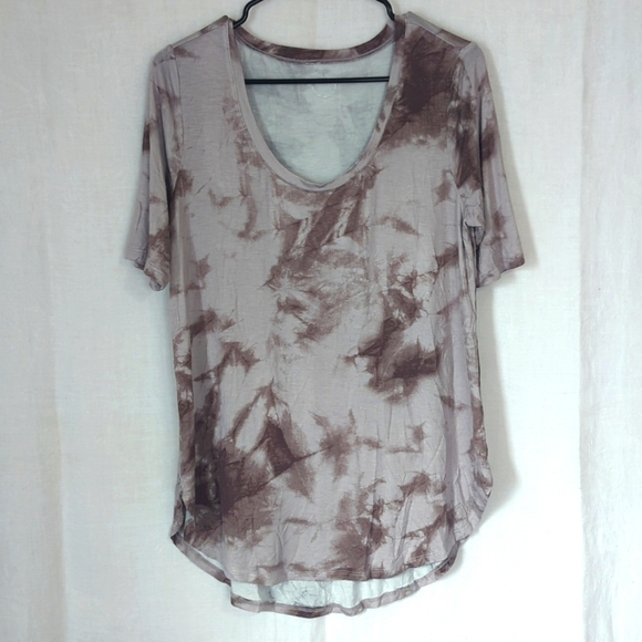 Maurices 24/7 Blush Pink Tye Dye Scoop Neck Oversized Tee Size Medium - Picture 1 of 5